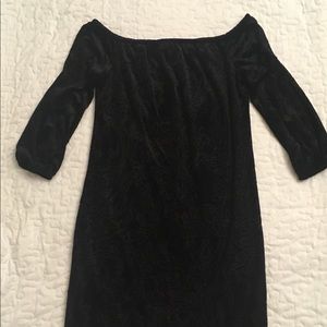 Black velvet jacquard dress. Never worn.